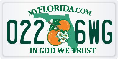 FL license plate 0226WG
