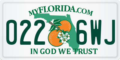 FL license plate 0226WJ
