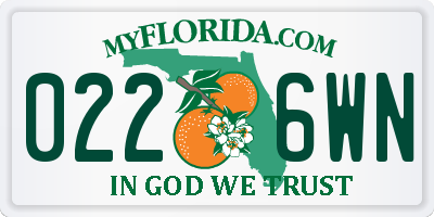 FL license plate 0226WN