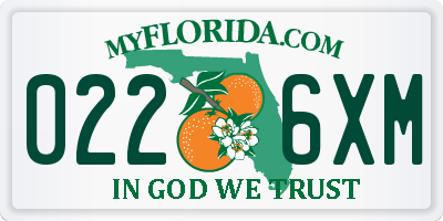 FL license plate 0226XM