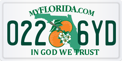 FL license plate 0226YD