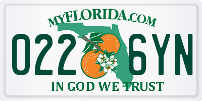 FL license plate 0226YN