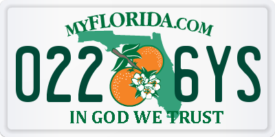 FL license plate 0226YS
