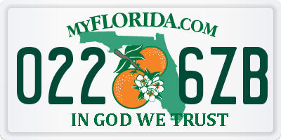 FL license plate 0226ZB