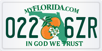 FL license plate 0226ZR