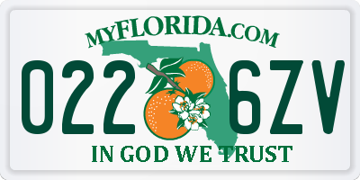 FL license plate 0226ZV
