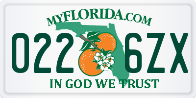 FL license plate 0226ZX