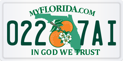 FL license plate 0227AI
