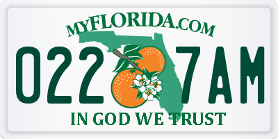 FL license plate 0227AM