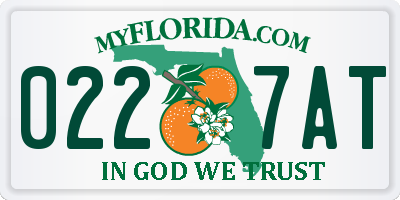 FL license plate 0227AT