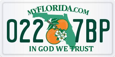 FL license plate 0227BP