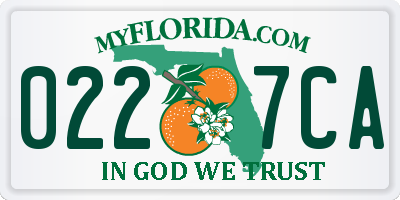 FL license plate 0227CA