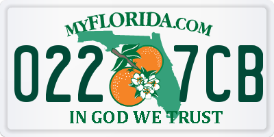 FL license plate 0227CB