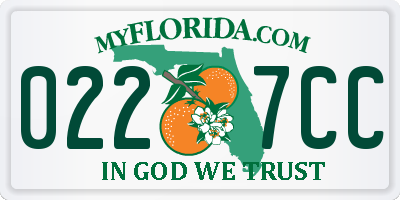 FL license plate 0227CC