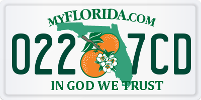 FL license plate 0227CD