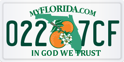 FL license plate 0227CF