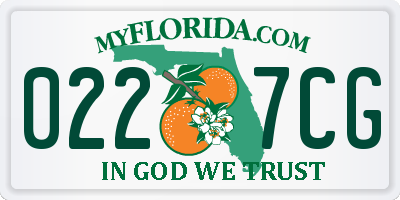 FL license plate 0227CG