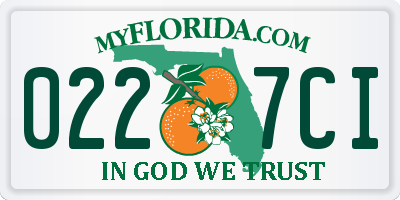 FL license plate 0227CI