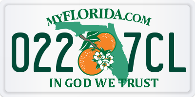 FL license plate 0227CL