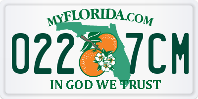 FL license plate 0227CM