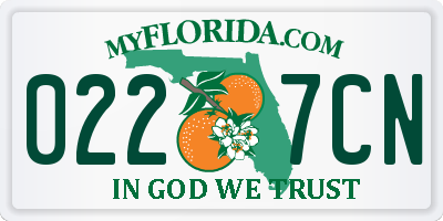 FL license plate 0227CN