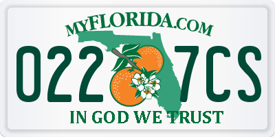 FL license plate 0227CS