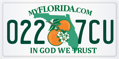 FL license plate 0227CU