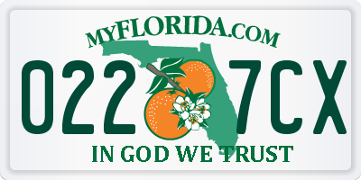 FL license plate 0227CX