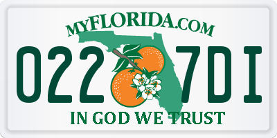 FL license plate 0227DI