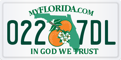 FL license plate 0227DL