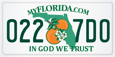 FL license plate 0227DO