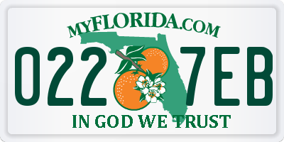 FL license plate 0227EB