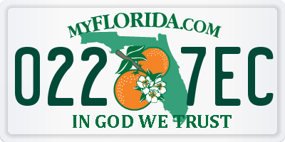 FL license plate 0227EC