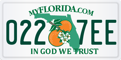 FL license plate 0227EE