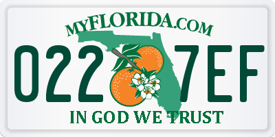 FL license plate 0227EF