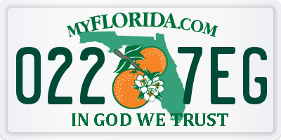 FL license plate 0227EG
