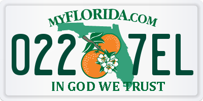 FL license plate 0227EL