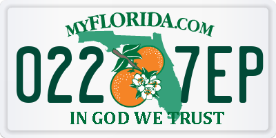 FL license plate 0227EP