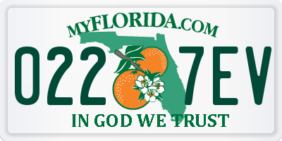 FL license plate 0227EV