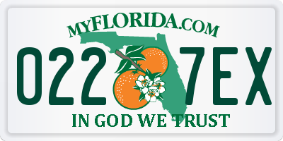 FL license plate 0227EX