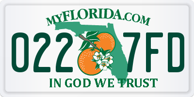 FL license plate 0227FD