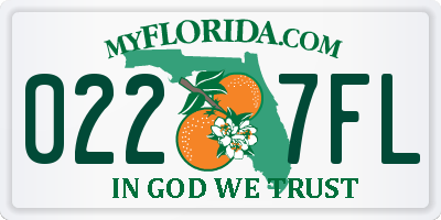 FL license plate 0227FL