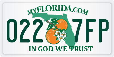 FL license plate 0227FP