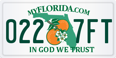 FL license plate 0227FT