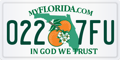 FL license plate 0227FU