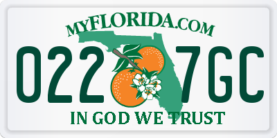 FL license plate 0227GC