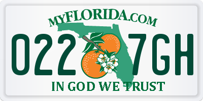 FL license plate 0227GH