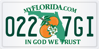 FL license plate 0227GI