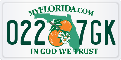 FL license plate 0227GK