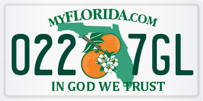 FL license plate 0227GL